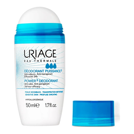 Uriage Power-3 Antiperspirant 24 Hours Fresh Deodorant Roll On 50ml Uriage