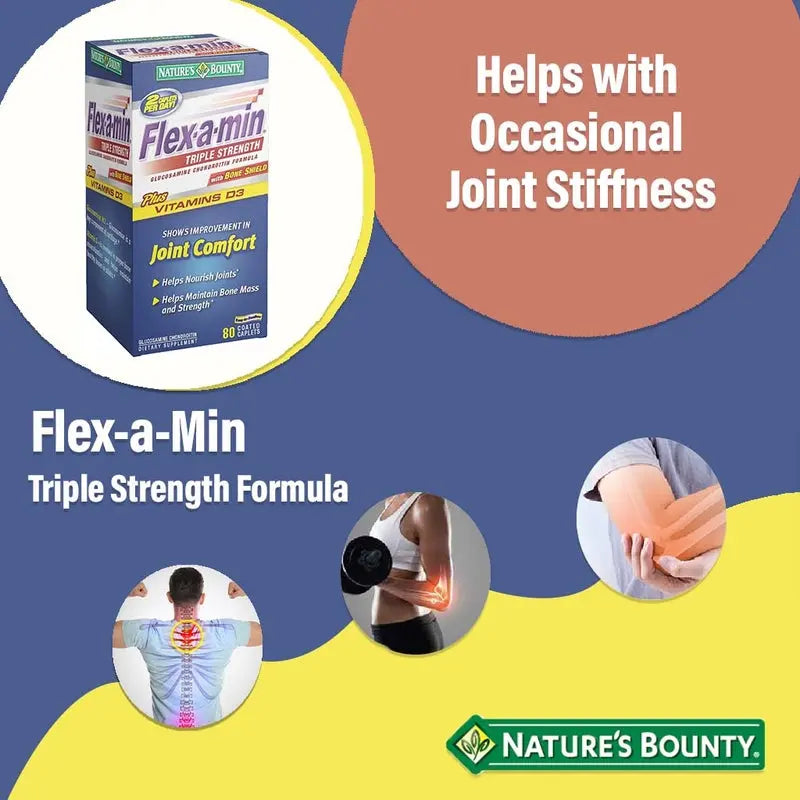 Nature's Bounty Flex-a-Min Triple Strength Caplets 80's Nature's Bounty