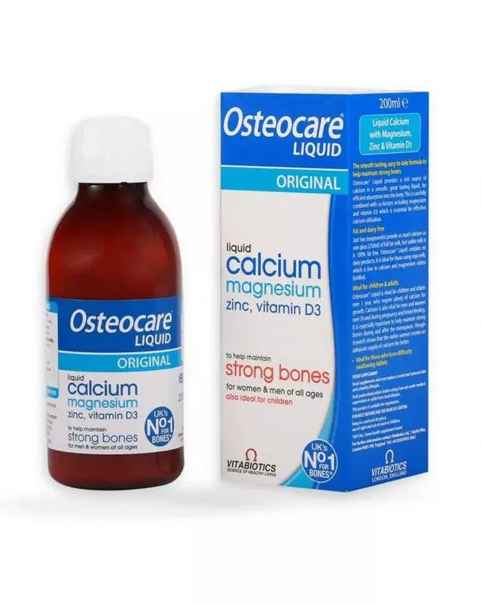 Vitabiotics Osteocare Original Liquid Calcium Supplement, Orange Flavoured, For Strong Bones 200ml Vitabiotics