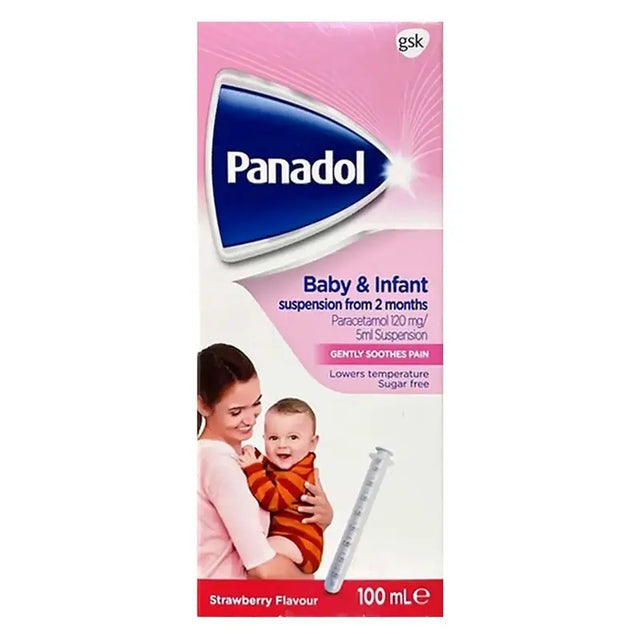 Panadol 120mg/5ml Paracetamol Suspension, Fever And Pain Relief For Baby & Infant 100ml Panadol