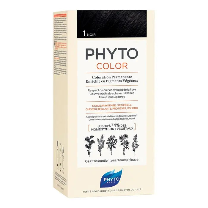 Phyto Phytocolor 1 Black Permanent Hair Color Kit Phyto