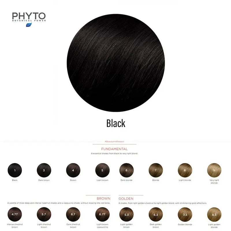 Phyto Phytocolor 1 Black Permanent Hair Color Kit Phyto