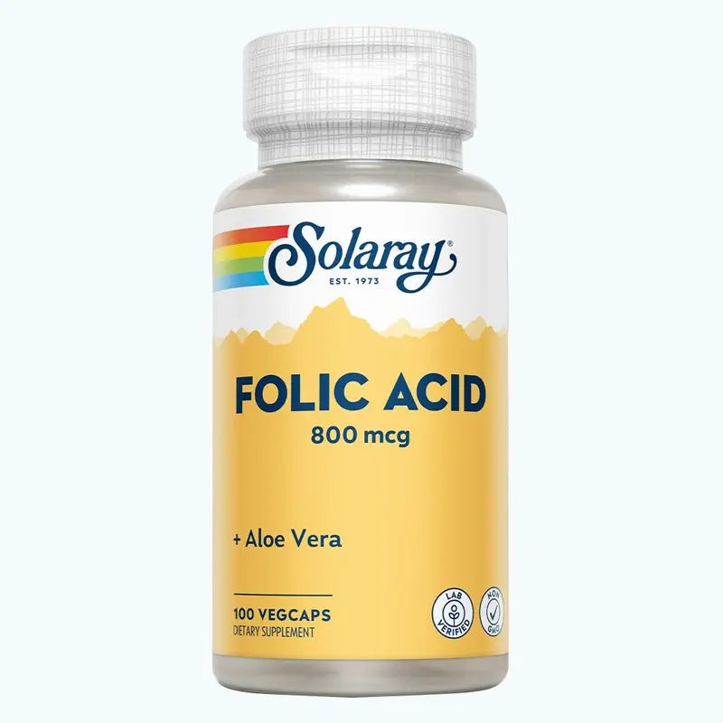 Solaray Folic Acid 800 mcg Veg Capsules 100's Solaray