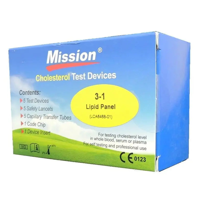 Mission Cholesterol Monitoring Test Strips, Pack of 5's Healthease