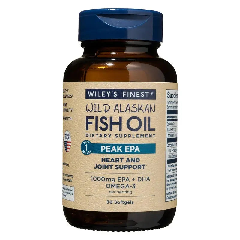 Wiley's Finest Peak EPA 1000mg Omega 3 Fish Oil Supplement Softgels, Pack of 30's Wiley's Finest