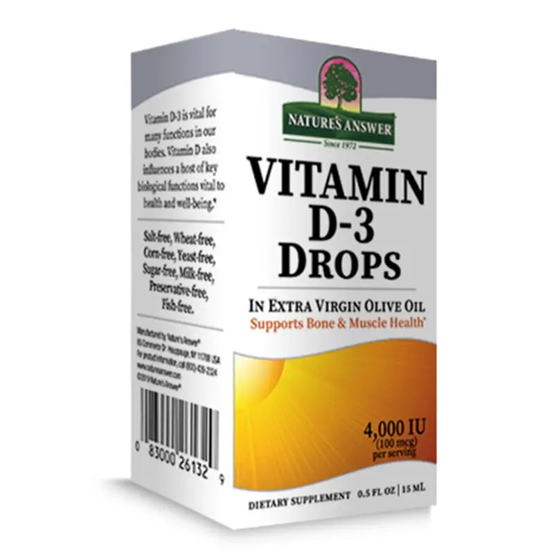 Nature's Answer Vitamin D3 4000IU Drops For Bone & Muscle Health, 15ml Nature's Answer