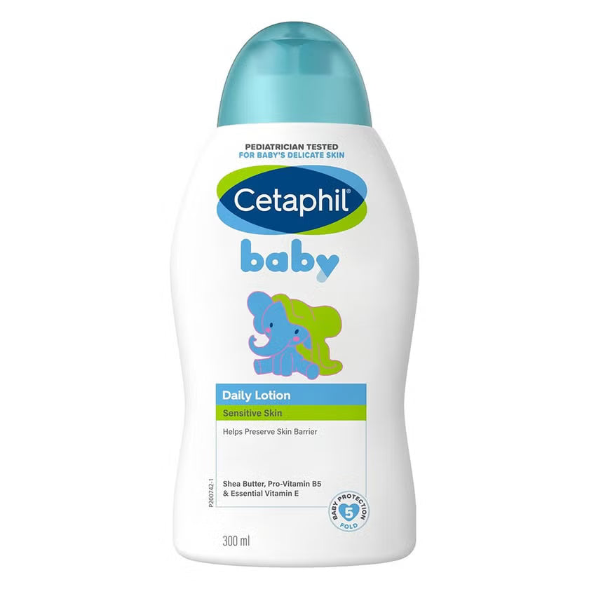 Cetaphil Baby Daily Lotion With Shea Butter, Face & Body Moisturizer For Delicate And Sensitive Skin, Unscented - 300ml