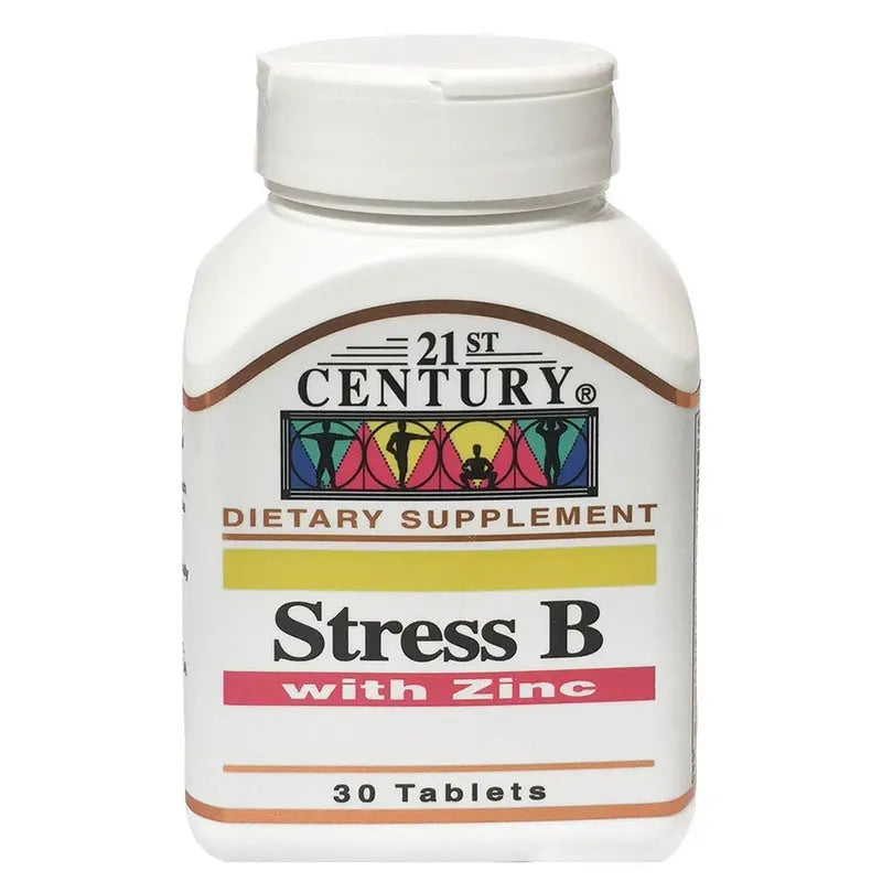 21st Century Stress B Multivitamin Tablets With Zinc For Energy & Immune Support, Pack of 30's 21st Century