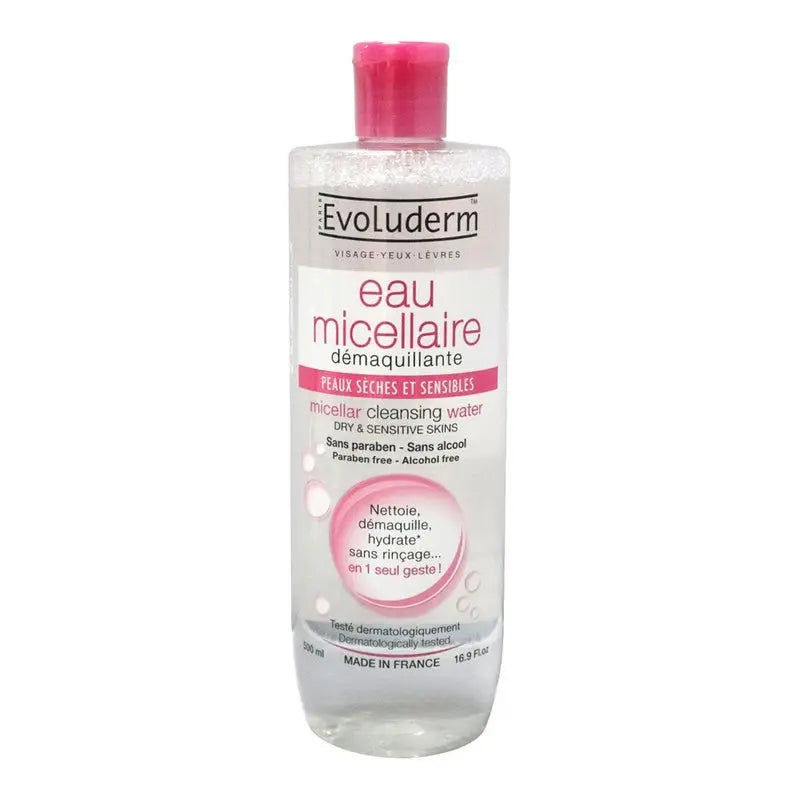 Evoluderm Micellar Water For Dry and Sensitive Skin 500 mL 1524 Evoluderm