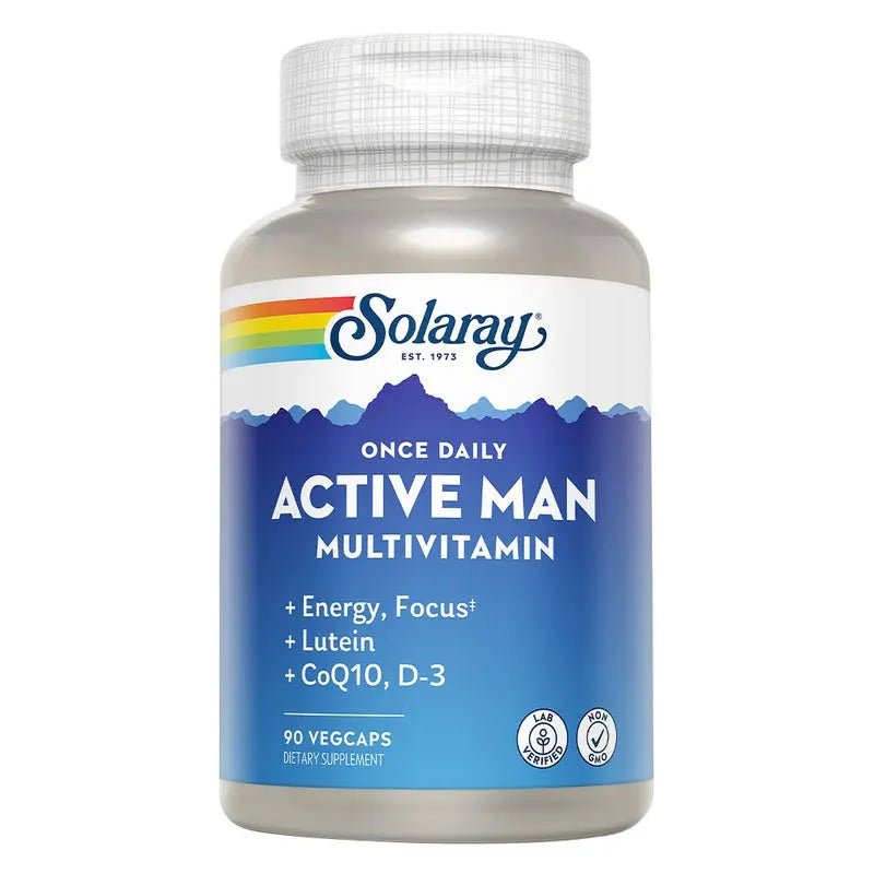 Solaray Once Daily Active Man Multivitamin Supplement Capsules, Pack of 90's Solaray
