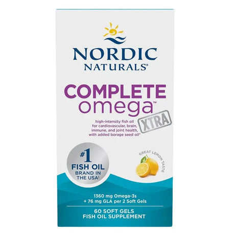 Nordic Naturals Complete Omega Xtra Omega 3 6 9 Fish Oil Supplement Softgels, Pack of 60's Nordic Naturals