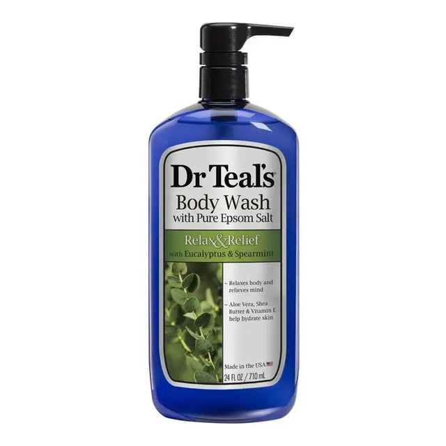 Dr Teal's Pure Epsom Salt Body Wash With Eucalyptus & Spearmint 710 mL Dr Teal's