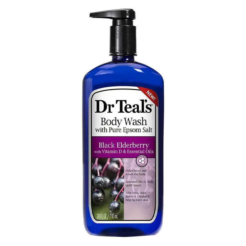 Dr Teal's Pure Epsom Salt Body Wash with Black Elderberry 710 mL Dr Teal's
