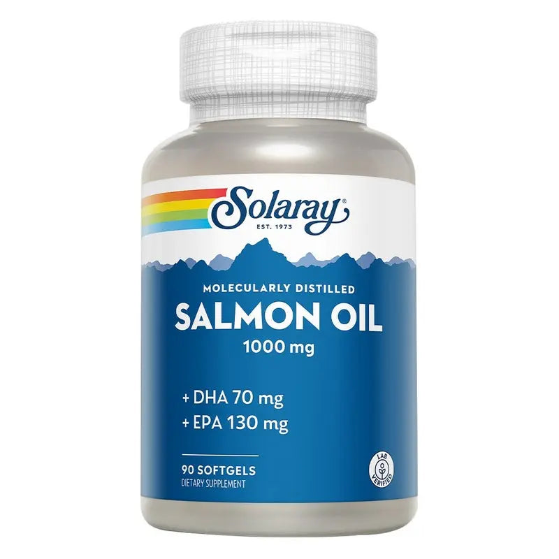 Solaray Salmon Oil 1000mg Omega 3 Fish Oil Supplement Softgels, Pack of 90's Solaray