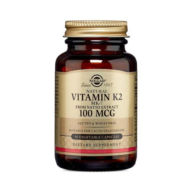 Solgar Natural Vitamin K 2 100mcg Vegetable Capsules Solgar