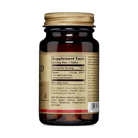 Solgar Chelated Copper 100 Tablets Solgar