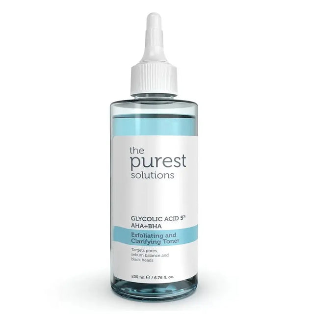 The Purest Solutions Glycolic Acid 5% AHA + BHA Exfoliating And Clarifying Toner 200ml The Purest Solutions