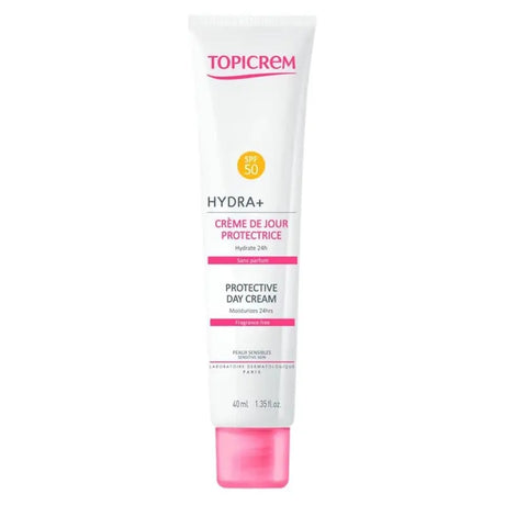 Topicrem Hydra + Protective Day Cream With SPF 50+ For Sensitive Skin, Fragrance Free 40ml Topicrem