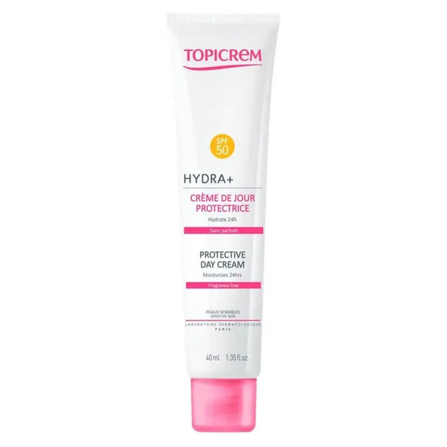 Topicrem Hydra + Protective Day Cream With SPF 50+ For Sensitive Skin, Fragrance Free 40ml Topicrem