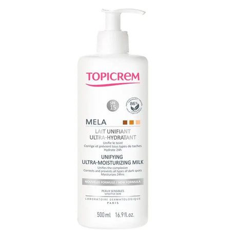 Topicrem Mela Ultra-Hydrant Unifying Ultra Moisturizing Milk With SPF 15 For Sensitive Skin 500ml Topicrem