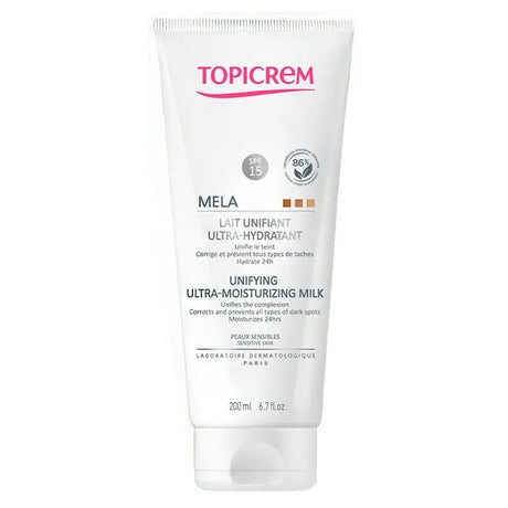 Topicrem Mela Ultra-Hydrant Unifying Ultra Moisturizing Milk With SPF 15 For Sensitive Skin 200ml Topicrem