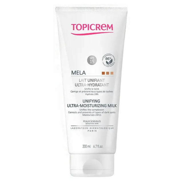 Topicrem Mela Ultra-Hydrant Unifying Ultra Moisturizing Milk With SPF 15 For Sensitive Skin 200ml Topicrem