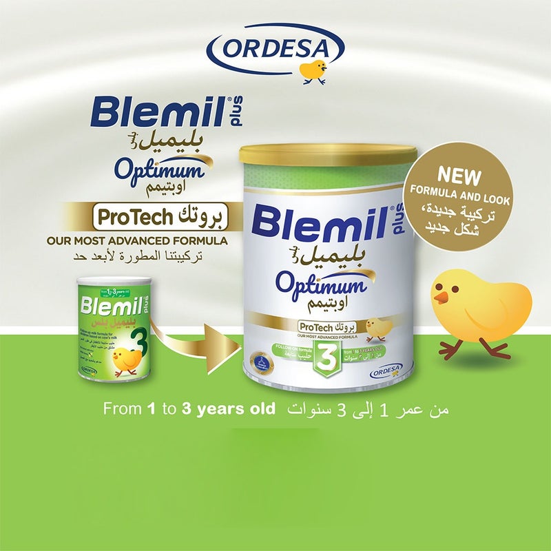 Blemil Plus Optimum Protech Stage 3 Toddlers Milk Formula For 1 To 3 Years 400g