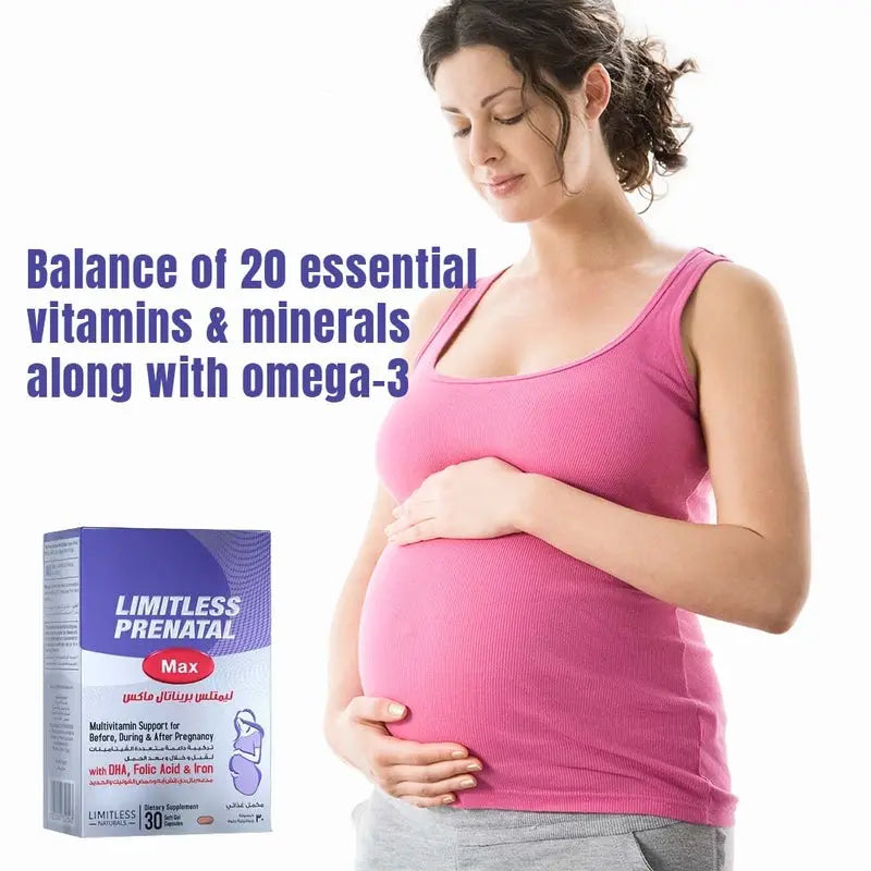 Eva Pharma Limitless Prenatal Max Multivitamin Softgel Capsules For Before, During & After Pregnancy, Pack of 30’s Eva Pharma