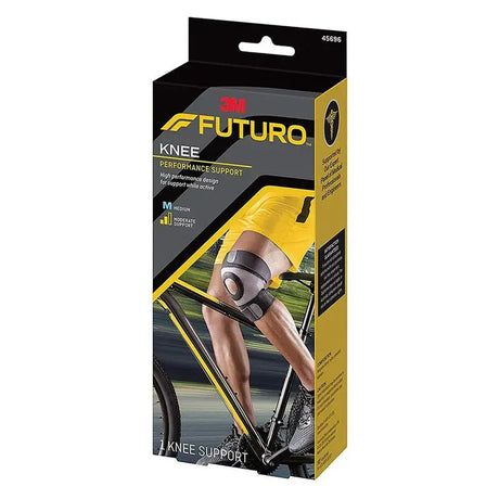 Futuro Sport Knee Performance Support For Left/Right Knee, Medium, Black Color, Pack of 1’s Futuro