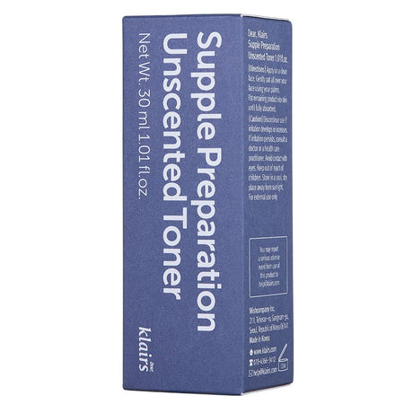 Dear Klairs Supple Preparation Unscented Moisturizing Facial Toner 30ml Dear Klairs