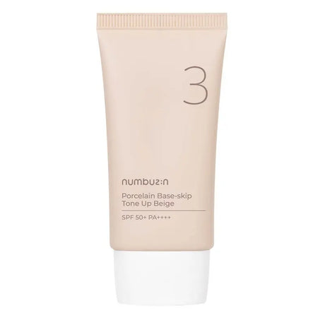 Numbuzin No 3 Porcelain Base Skip Tone Up SPF50+ PA+++ Tinted Sunscreen - Beige Color 50ml Numbuzin