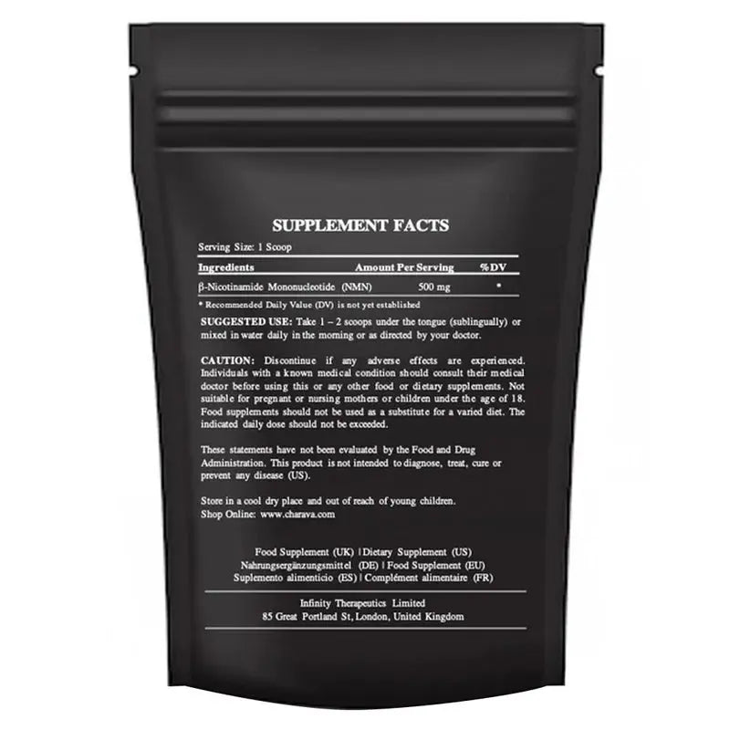 Charava NMN Antiaging Supplement NAD+ Activator Powder 30g - 60 Servings Charava