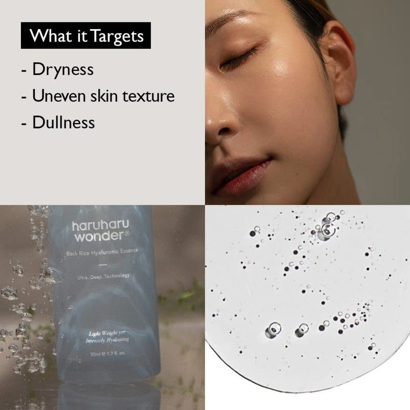 Haruharu Wonder Black Rice Hyaluronic Acid Essence Face Serum For Oily To Combination Skin 50ml Haruharu Wonder