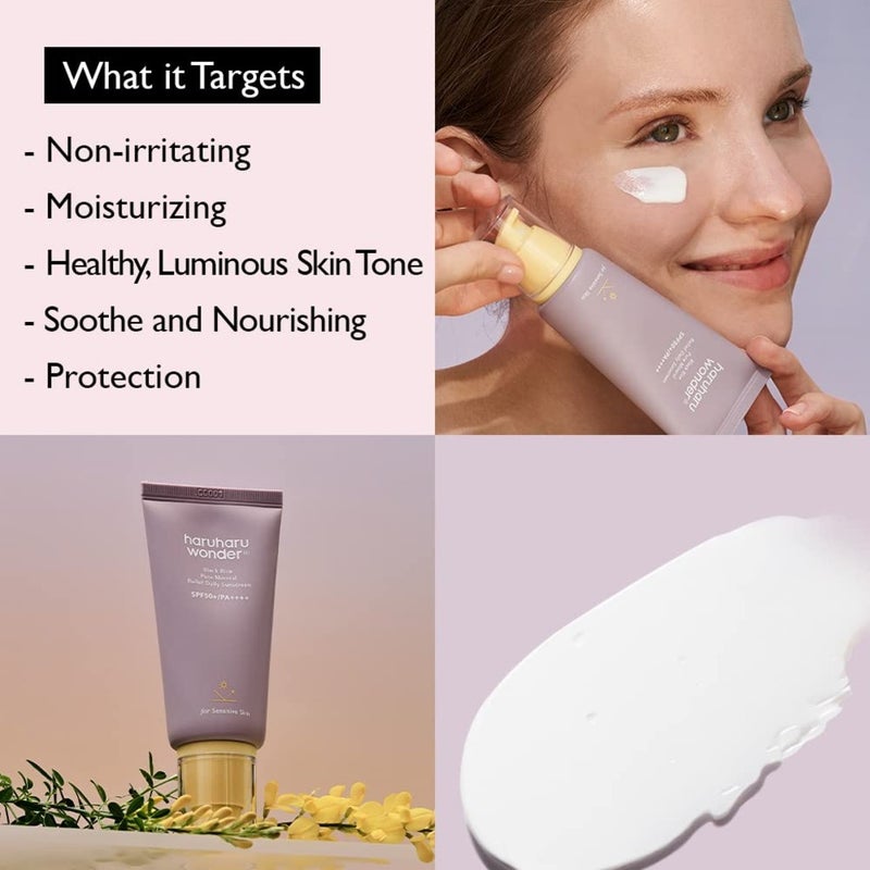 Haruharu Wonder Black Rice Pure Mineral Relief Daily Sunscreen With SPF50+ & PA++++ 50ml Haruharu Wonder