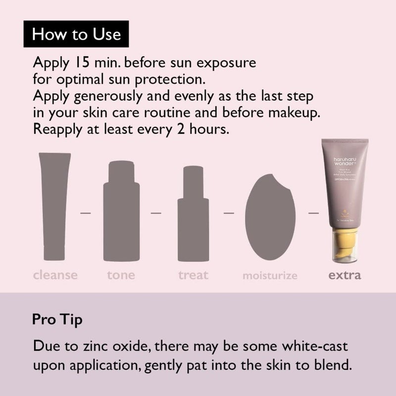 Haruharu Wonder Black Rice Pure Mineral Relief Daily Sunscreen With SPF50+ & PA++++ 50ml Haruharu Wonder