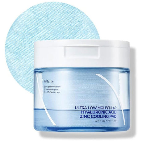 Isntree Ultra Low Molecular Hyaluronic Acid & Zinc Facial Cooling Pads, Pack of 60's Isntree