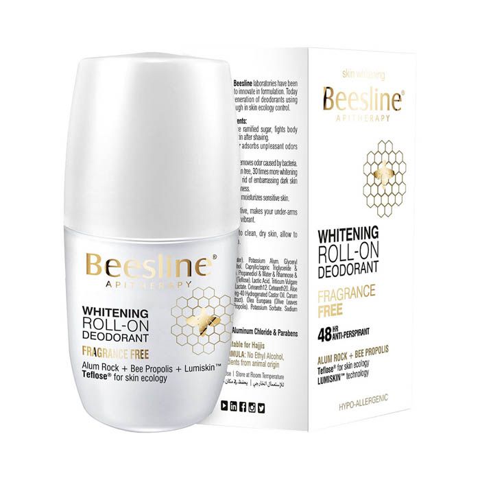 Beesline® Apitherapy Whitening Deodorant Roll-On Fragrance Free 50 mL