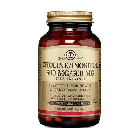 Solgar Choline/Inositol 500mg/500 mg Vegetable Capsules 100's Solgar