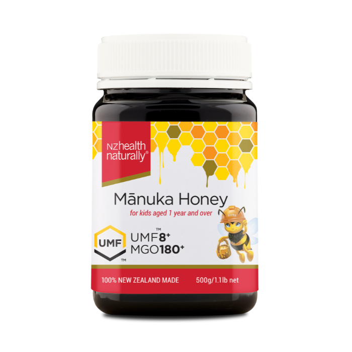 NZ Health Manuka Honey for Kids - UMF 8+ & MGO 180+ Natural Sugar Alternative No Additives or Colors - 500g