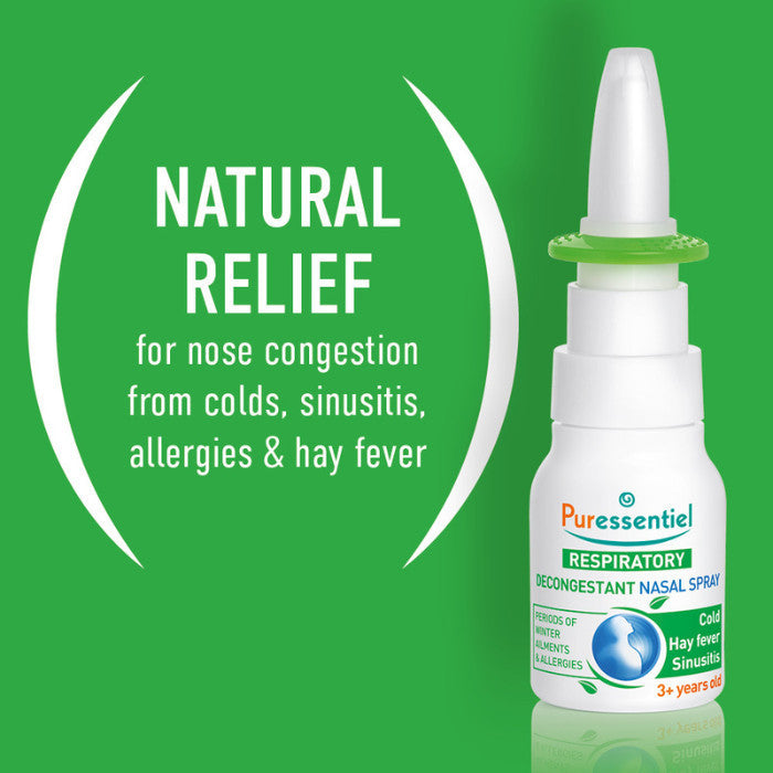 Puressentiel Respiratory Decongestant Nasal Spray, Natural Relief for Blocked Nose, Sinusitis & Allergies – 15ml