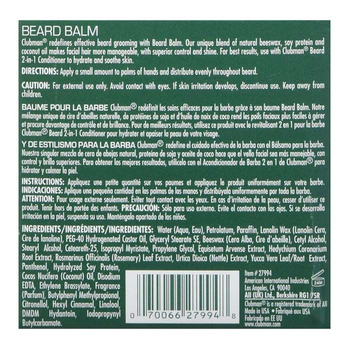 Clubman Beard Balm 2 Oz