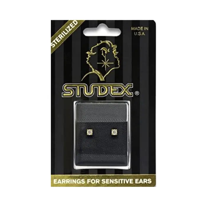 Studex Sensitive Sterilized Gold Plated 2MM Cubic Zirconia STUDEX