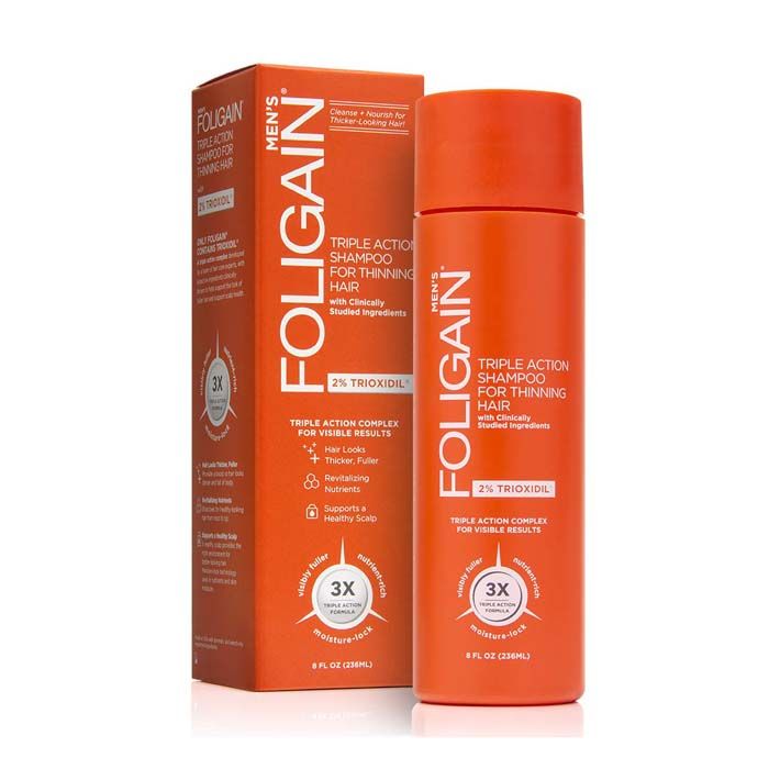 Foligain Triple Action Shampoo for Thinning Hair for Men with 2% Trioxidil - 236ml