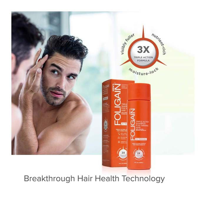 Foligain Triple Action Shampoo for Thinning Hair for Men with 2% Trioxidil - 236ml