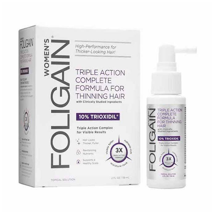 Foligain Triple Action Formula for Thinning Hair for Women with 10% Trioxidil - 59ml