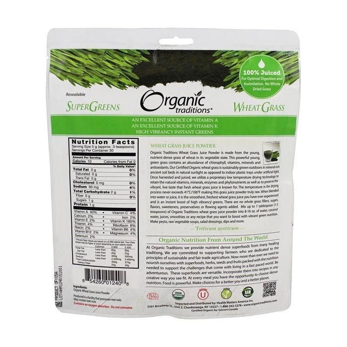 Organic Traditions Wheatgrass Juice Powder 150g