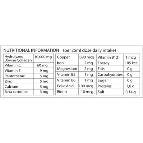 Sunshine Nutrition Platinum Collagen Hair Shots 20'S 25 ml Sunshine Nutrition