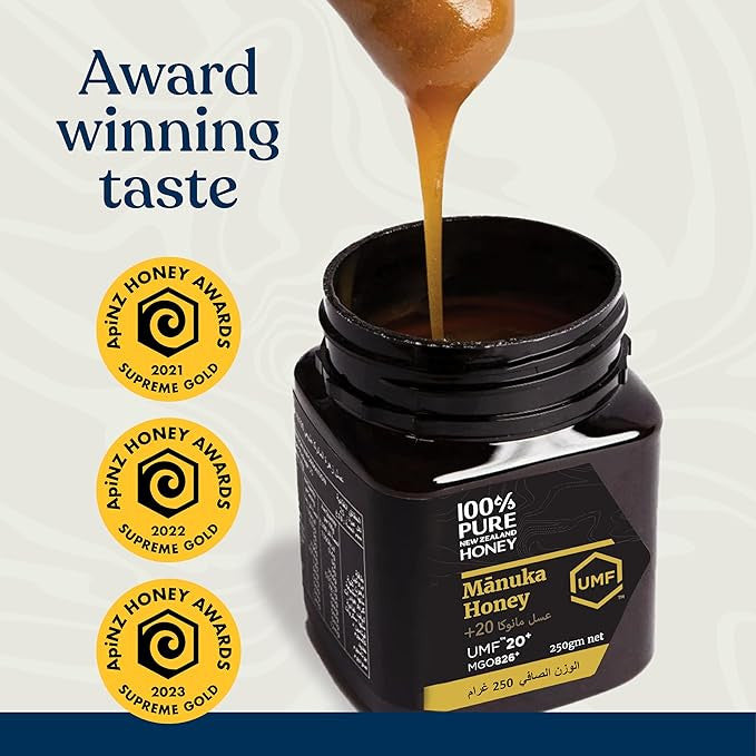 Pure 100% New Zealand Manuka Honey UMF20+ MGO826+ 250g