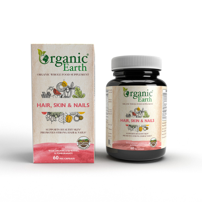 Organic Earth Hair Skin & Nails 60 Capsules Organic Earth