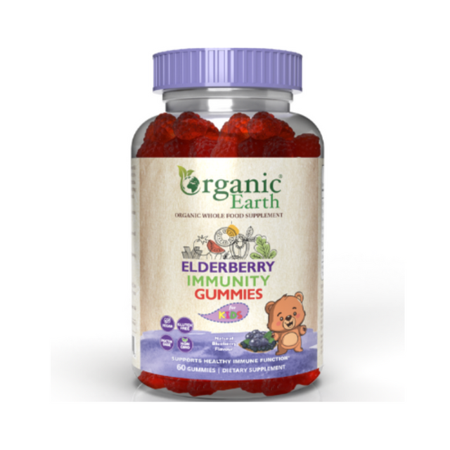 Organic Earth Elderberry Immunity Gummies for Kids 60’s Organic Earth